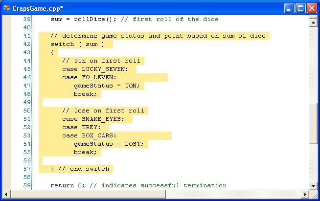 Using an enum in the Craps Game Application (Cont.) Figure 12.