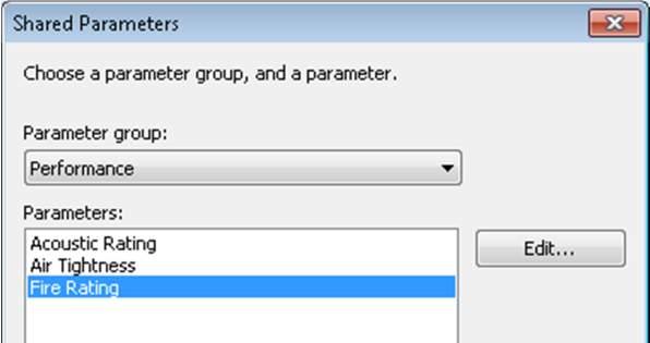 Select the desired shared parameter.