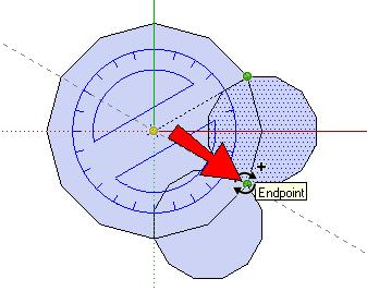 Round Mosaics in Google SketchUp 14. For the end of the rotation, click this corner point: 15. Here s a little math: do you know how far you just rotated the small circle?