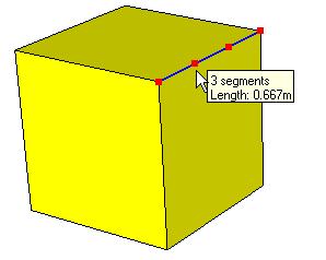 To define where the first square will be drawn, we first need to divide one edge into three segments.