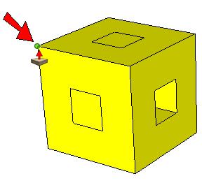 the cube. This creates squares on those face that have the same offset distance.