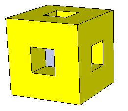 The Menger Sponge in Google SketchUp When all three squares have been pushed through, you ll have a few extra faces in the center of the cube. 9.