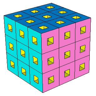 6. Select all nine cubes, and copy them twice to complete the 3 x 3 x 3 cube.