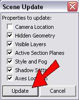 This means you can display these shadows from any other view, such as an interior view or a different exterior view. Then click the Update icon (shown below on the right). 8.