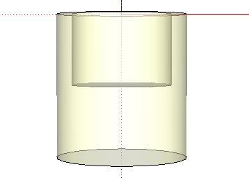 To see how far down smaller the cylinder cutout goes, choose View / Face Style /