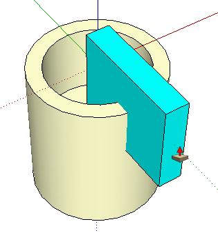 Then for the second move point, click the origin. Now the rectangle is centered with respect to the cylinder. 7.