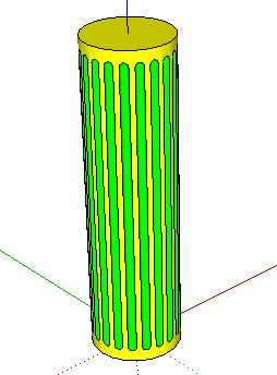 Modeling a Fluted Column in Google SketchUp 19. Only one copy is made, but we need 19 copies (20 total flutes). So type 19x, which now appears in the Angle field, and press Enter.