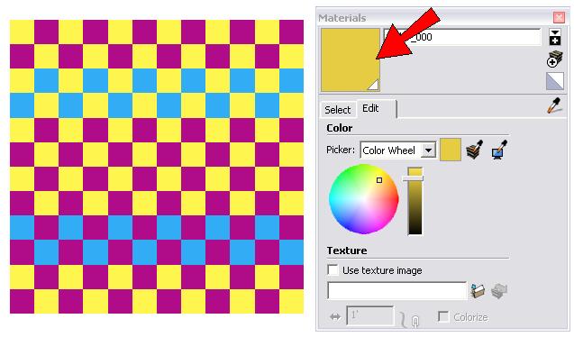 Color Contrast in Google SketchUp (PC) 3. Now we ll change the yellow color.