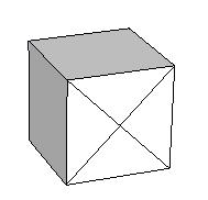 of the cube. 2. Draw another line in the opposite direction, to form an X. 3.