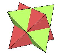 9. Pick another color and paint the second tetrahedron the same way.