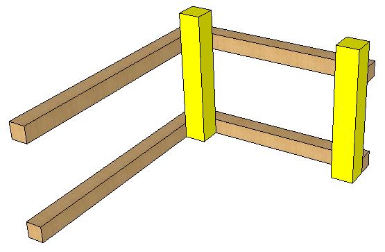 Fence Illusion in Google SketchUp 14. Pull one of the posts up, a little bit past the top of the top boards. 15.