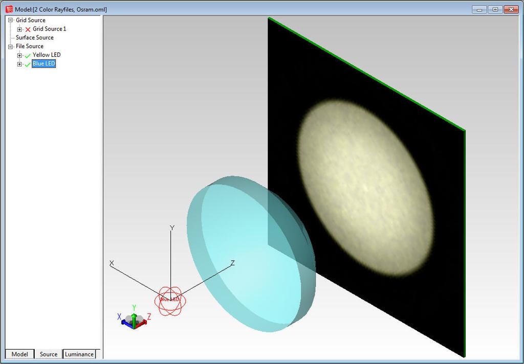 Using rayfiles to model LED color effects Optical