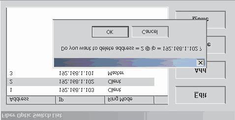 3. A message box displays as shown in Figure 39 to confirm the deletion. 4. Click OK to delete the selected switch or on Cancel to leave the settings as they were.