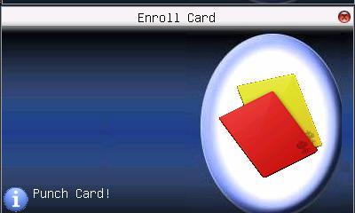 Enroll card Scroll / keys to locate the cursor on "enroll card" button, and press "OK" to enter the registration card Slight ware the card near the induction area,