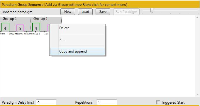 24 The user may also choose to append a copy of an existing group to the paradigm by right-clicking the group in the Paradigm