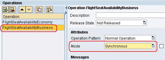 Name it FlightSeatAvailabilityBusiness and change Mode to Synchronous.