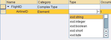 selecting the XSD Types from the