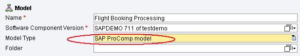 Model. Make sure the Model Type is SAP ProComp Model.
