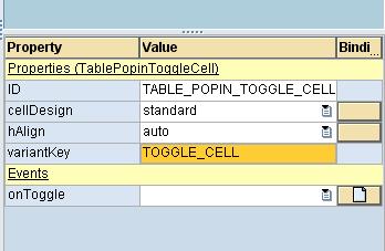 In Table column properties, provide