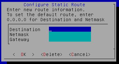 Configure a static route for the external gateway.