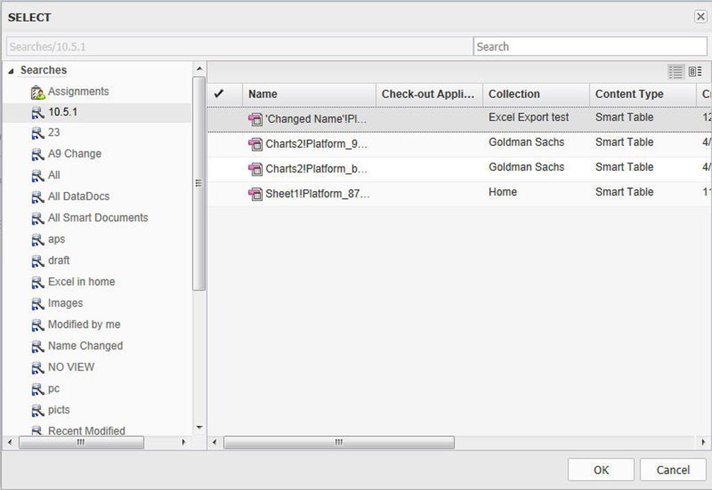 The Select dialog box. Browse to the desired table and select it. Editing tables To edit the table, right-click on any cell inside the table to open the table context menu.