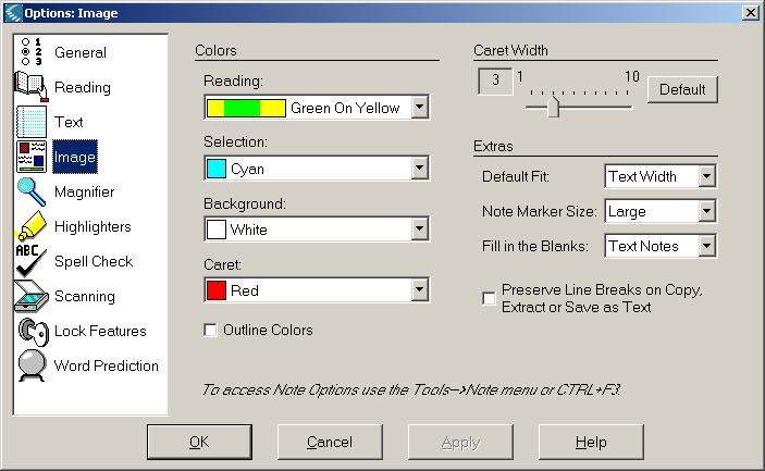 Colors & Caret DSP&S Butte College Adjusting Colors and Caret Kurzweil 3000 TO ADJUST COLORS: 1. Tools menu > Options <OR> Keyboard: CTRL + F1 2.