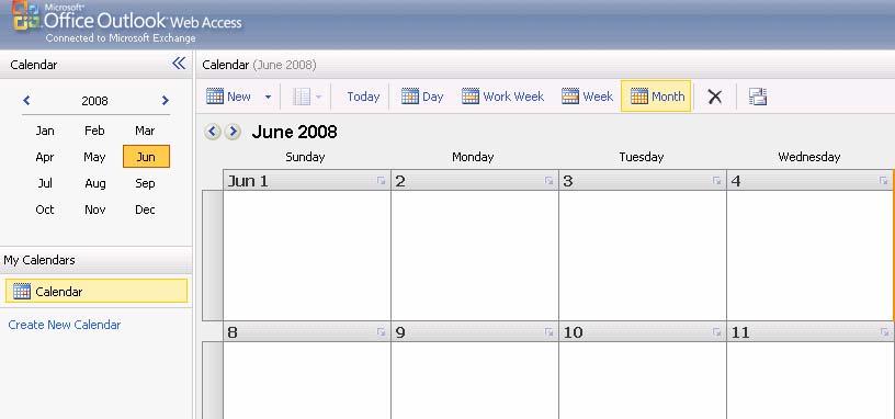 The Calendar view The design of the calendar in Outlook 2007 Web Access makes it easy to see what s what.