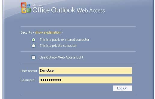 Outlook Web Access Choosing Light Use Outlook Web Access Light The Light client provides