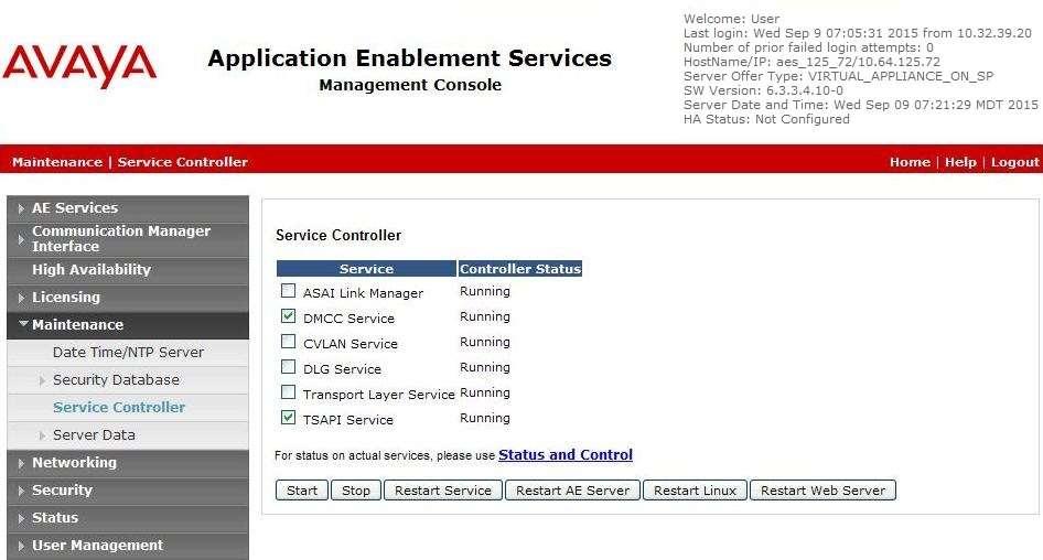 6.5. Restart Service Select Maintenance Service Controller from the left pane, to display the Service Controller