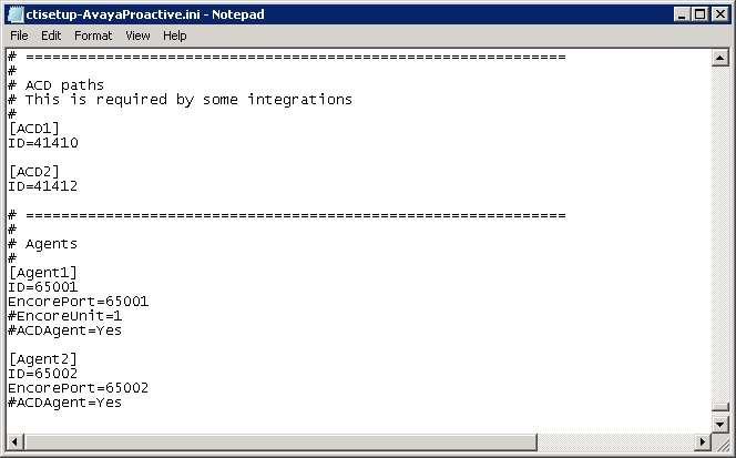 Note that the file name may vary, and that the file was created by copying from the default CTISetup.