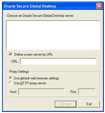 How to Configure the SGD Client Click the Oracle Secure Global Desktop Client application icon.