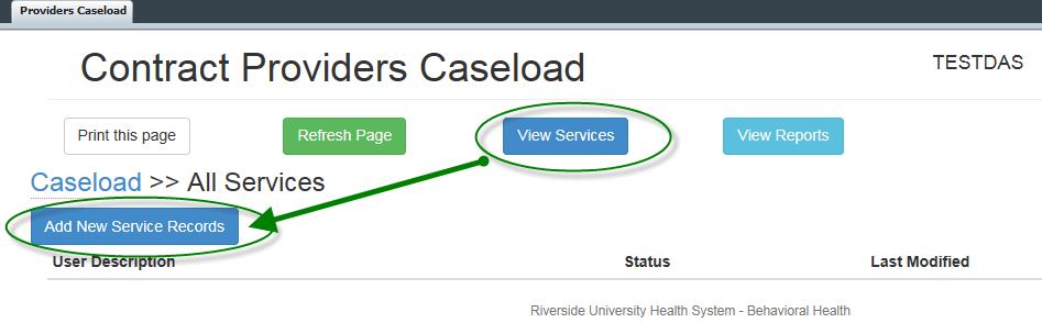Section 3 Section Three: Billing / Services From the Home Page select View Services command button, the service pre-display page will open.