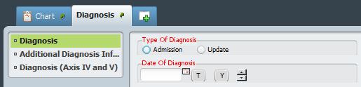 If this is the first diagnosis for the client s episode, select Admission. Date of Diagnosis Enter the diagnosis date in this format: mm/dd/yyyy.