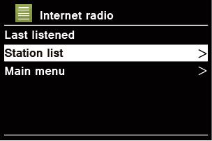 TechniSat Internet Radio mode 1. The display will show 'Main menu' after 'Setup wizard' completed. Press OK button to select Internet radio mode. 2.