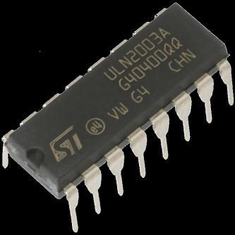 2 ULN2003A (Relay driver IC) The ULN2003 is high current, high voltage Darlington arrays each containing seven open collector pairs.