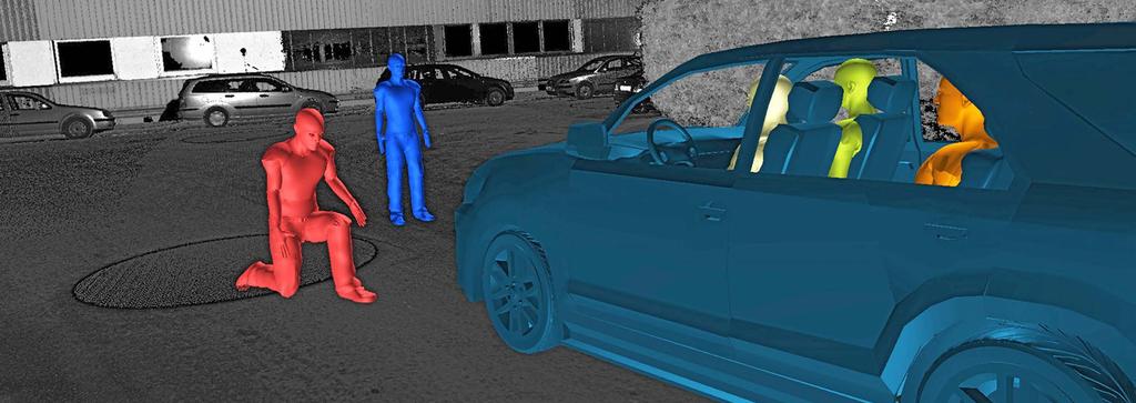 3D processes at the BLKA The virtual crime scene with 3D models The raw scans of a terrestrial laser scanner (TLS) contain no colour data and are displayed in different greyscales depending on the