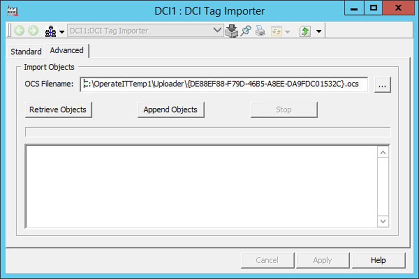 Section 3 DCI Tag Importer Advanced Function If the DCI Batch System Extension has been loaded, the tags in the Control Structure will be arranged in batch Unit groupings.