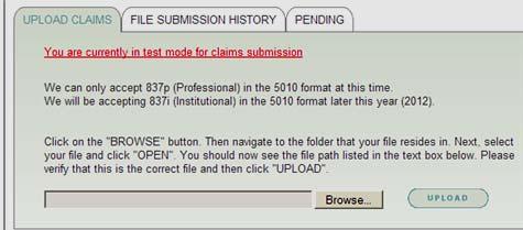 Submitting a Claim Uploading a