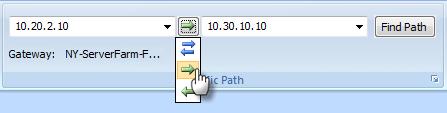 3. Map an Application Flow NetBrain can automatically map a path between any connected devices in the network, such as an application flow.