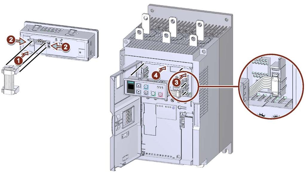 Mounting and Dismantling 3.5 Installing / mounting / removing 3RW5 HMI Procedure NOTICE Material damage caused by electrostatic charge.