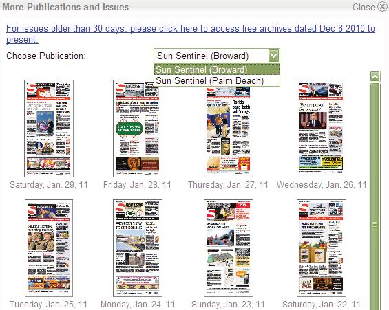 Back Issues To read a previous issue of the newspaper from the past 30-days, click the Back Issues drop down menu.