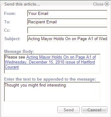 Sharing Content You can also share content via email by clicking the email button in the viewing window.