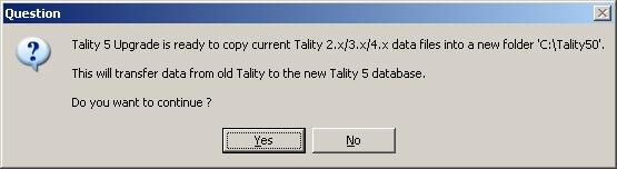 4. The Select old Tality folder screen comes up. Enter the path to the folder with old version of Tality Server into the Path field, or find it using the Directories tree.