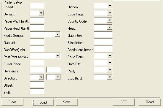 1.2 Select the PC interface connected with bar code printer Default setting is USB interface. No further setting is required.
