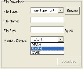 Specify the memory device to download the file.