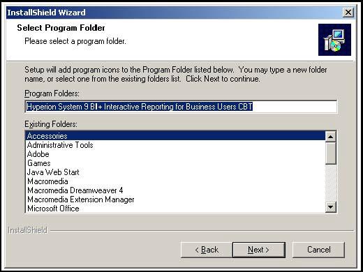 9. Perform one of the following actions to select a program folder. UConn Recommends, Retain the default program folder. Enter a folder name to create a folder.