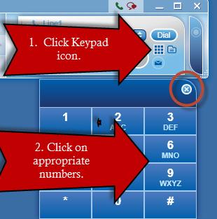 Unified Agent Desktop Window (UAD) Section 2 Use the Keypad Option 3. Click Dial when the system populates with your selection.