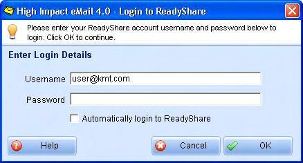 Login to your ReadyShare account by entering your username and password.