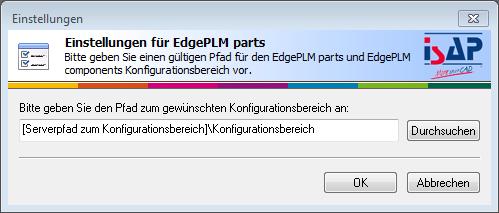 If you click on the EdgePLM Parts tab in the Edge Bar, you should see the message The configuration could not be loaded. Please reset the configuration range.