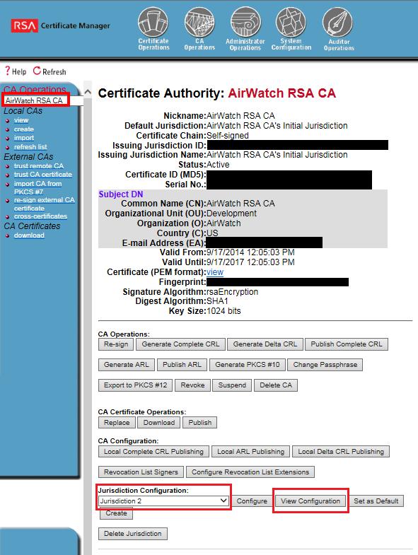 Obtaining Your Jurisdiction ID The Jurisdiction ID is used by RSA to determine which CA to issue the certificate against.